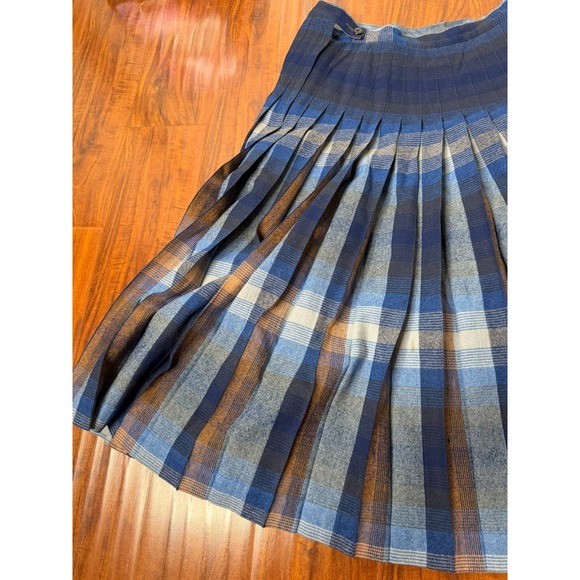VTG Pendleton Wool Turnabout Reversible Skirt Womens SZ W24" L 30" Blue/Green XS - Picture 2 of 10